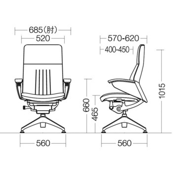 レジェンダ 4本脚オートリターン ハイバック デコレーティブステッチ パネル肘 オカムラ(岡村製作所)
