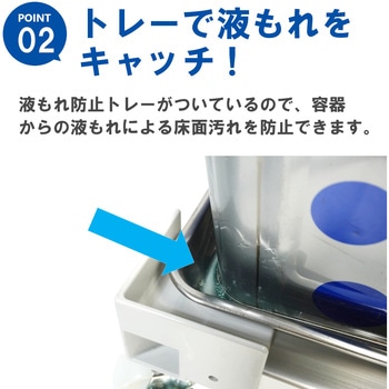 カラーAP台車 ステンレス BIC#10用 液もれ防止トレー付 エム・あい