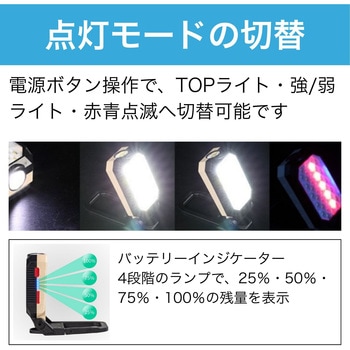 LEDワークライト 充電式 カラビナフック 背面マグネット - HMD WORKS