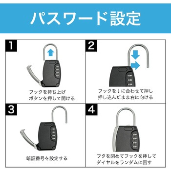 キーボックス スリムタイプ 4桁ダイヤル錠 合金製 - HMD WORKS