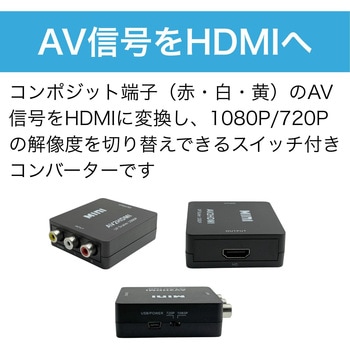 コンポジット端子(赤・白・黄) to HDMI 変換コンバーター HMD WORKS