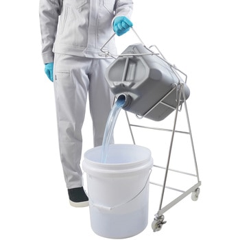 ステンレス缶スタンド 角型ポリ缶用(20L) SKC-13キャスター付 液体注入補助具 エム・あい
