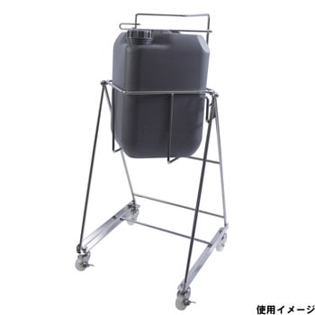 ステンレス缶スタンド 角型ポリ缶用(20L) SKC-13キャスター付 液体注入補助具 エム・あい