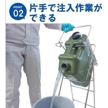 ステンレス缶スタンド 扁平缶用(20L) SKC-17 液体注入補助具 エム・あい