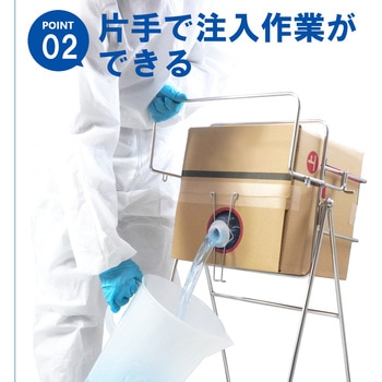 ステンレス缶スタンド 浅型段ボール用(20L) SKC-10 液体注入補助具 エム・あい