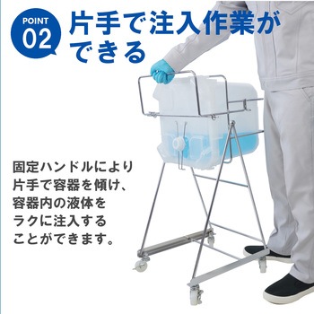 ステンレス缶スタンド バッグインコンテナー用(BIC20L) SKC-14 液体注入補助具 エム・あい