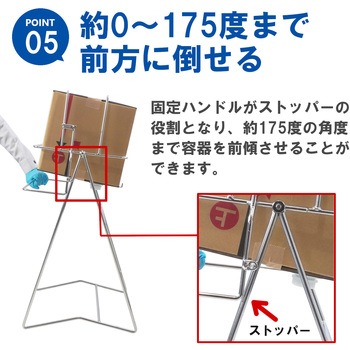 ステンレス缶スタンド 浅型段ボール用(20L) SKC-10 液体注入補助具 エム・あい