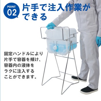 ステンレス缶スタンド バッグインコンテナー用(BIC20L) SKC-14 液体注入補助具 エム・あい