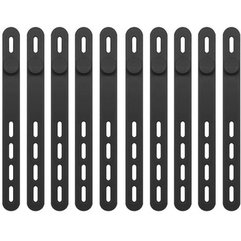シリコン製ケーブルバンド 黒 10本セット 結束バンド ソフトタッチ ケーブル 配線 コード 収納バンド - メディアカバーマーケット