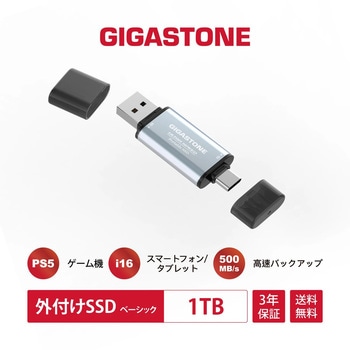 2in1超小型高速ポータブルSSD  3年保証 Gigastone