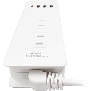 PD対応OAタップ AC X4 TYPE-C(PD) X1 USBX3 エアージェイ