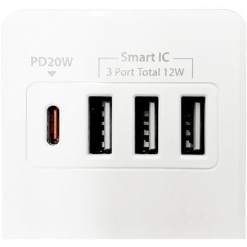 PD対応OAタップ AC X4 TYPE-C(PD) X1 USBX3 エアージェイ