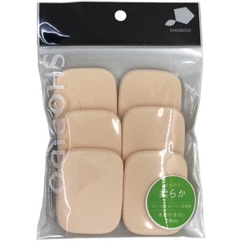 コンパクトパフ6P 長角 粧美堂