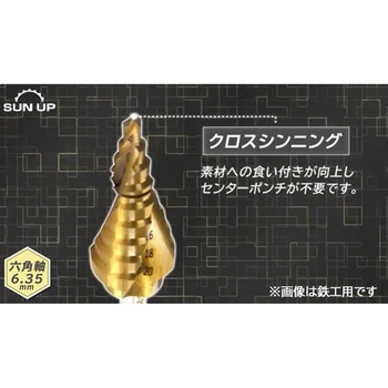 真速スパイラルステップドリル(タケノコドリル) ステンレス用9段 - SUN UP
