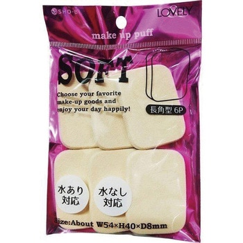 コンパクトパフ6P 長角型 粧美堂