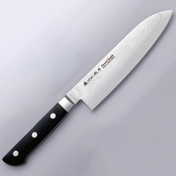 濃州正宗作 ダマスカス 三徳包丁 - 佐竹産業