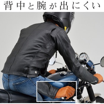 DL-501 バイク用 レザー スクランブラージャケット ブラック色 M(メンズ)サイズ