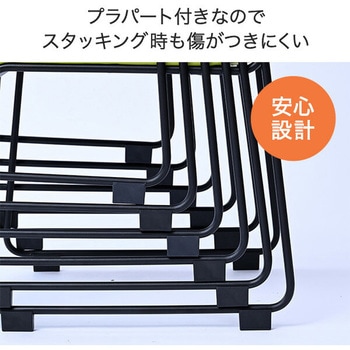 ミーティングチェア 4脚セット スタッキングチェア 完成品 取っ手付き YAMAZEN(山善)