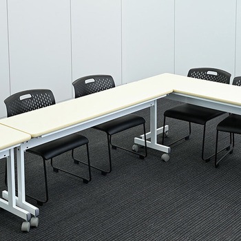 ミーティングチェア 4脚セット スタッキングチェア 完成品 取っ手付き YAMAZEN(山善)