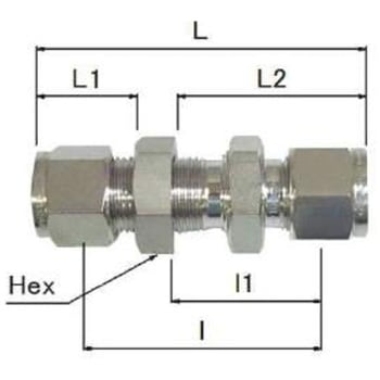 注文コード:61315759,61315768,61315777,61315786 SUS316Lステンレス製 ダブルフェルール式チューブ継手 締付型 フレヤードユニオン 群協製作所