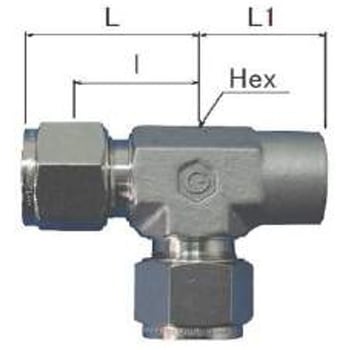 SUS316Lステンレス製 ダブルフェルール式チューブ継手 サービス圧力計 チーズユニオン - 群協製作所