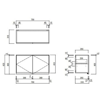KLH 薄型多目的吊戸棚 標準 間口750mm アイオ産業