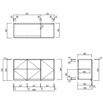KLH 吊戸棚 間口1000mm アイオ産業