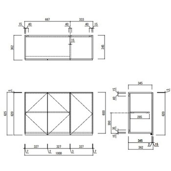 KLH 吊戸棚 間口1000mm アイオ産業