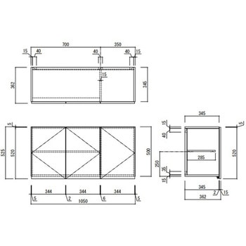 KLH 吊戸棚 間口1050mm アイオ産業