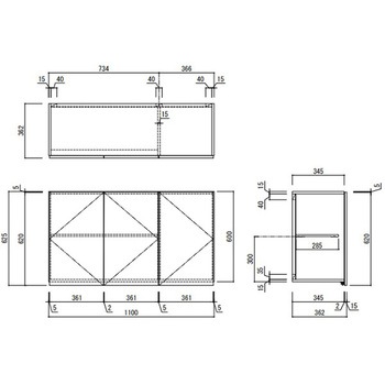 KLH 吊戸棚 間口1100mm アイオ産業