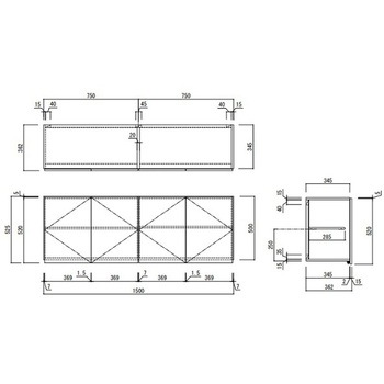 KLH 吊戸棚 標準 間口1500mm アイオ産業
