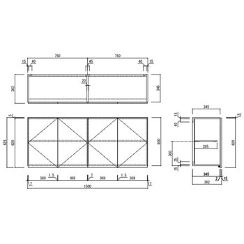 KLH 吊戸棚 標準 間口1500mm アイオ産業