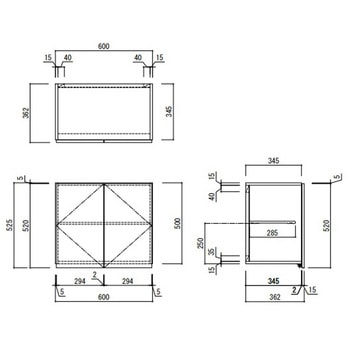 KLH 吊戸棚 間口600mm アイオ産業