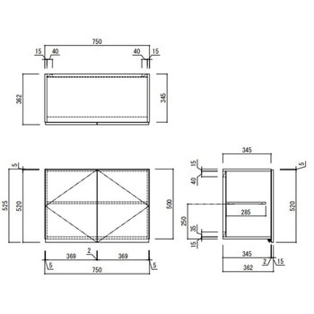 KLH 吊戸棚 間口750mm アイオ産業