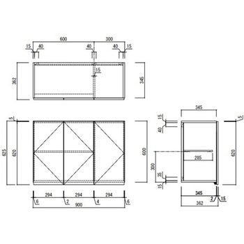 KLH 吊戸棚 間口900mm アイオ産業