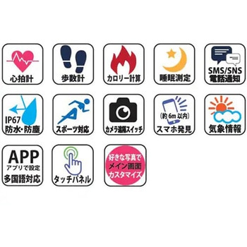 スマートウォッチHGシリーズラウンド ブラックゴールド アリアス