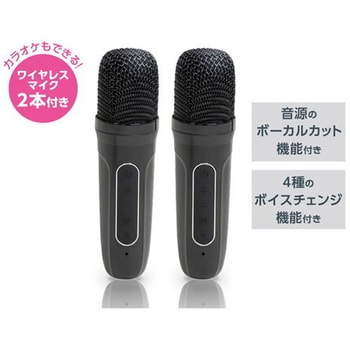 S02BS-002BK カラオケもできるBluetoothスピーカー 1セット ピーナッツクラブ 【通販モノタロウ】