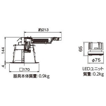 1500ユニット交換形DL角形 東芝ライテック