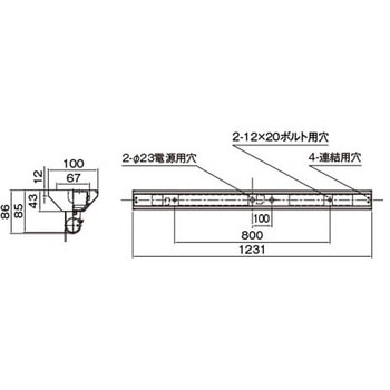 LDL40×1非常灯電池内蔵富士形 東芝ライテック