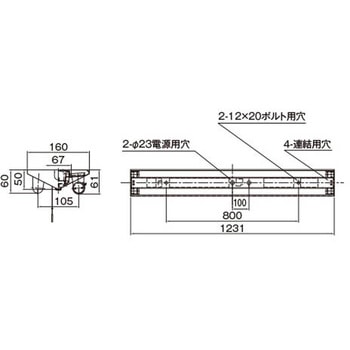 LDL40×2非常灯電池内蔵富士形 東芝ライテック