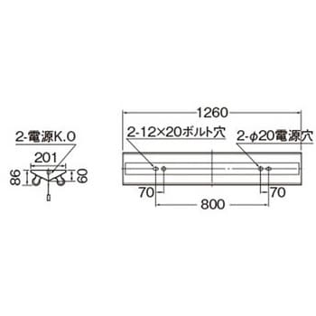 LEDTS-42386M-LS9 LDL40×2非常灯電池内蔵防湿防雨 1個 東芝ライテック