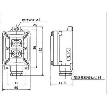 防水押しボタンスイッチ 3P-15A マリンテック
