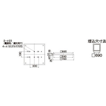 TENQOOスクエア直埋□720開放 東芝ライテック