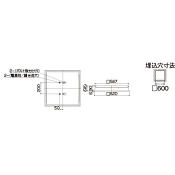 TENQOOスクエア埋込□600BF 東芝ライテック
