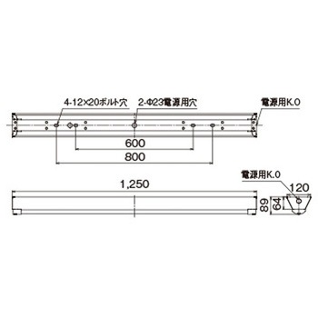 TENQOO直付40形W120防水 東芝ライテック