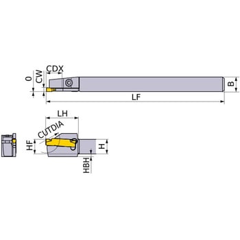 外径 溝入れ突切り旋削工具 小物高精度加工用 GYSシリーズ 00°ストレートホルダ(小型旋盤用) 三菱マテリアル