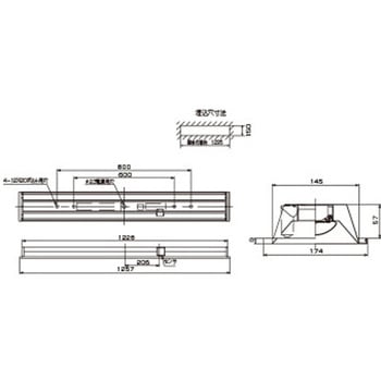 TENQOO埋込40形W150センサ 東芝ライテック