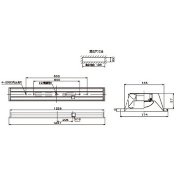 TENQOO埋込40形W150センサ 東芝ライテック