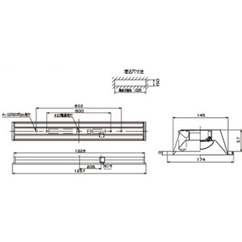 TENQOO埋込40形W150センサ 東芝ライテック