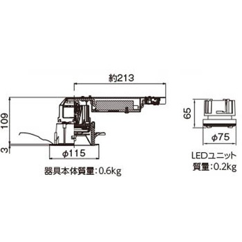 ユニット交換形DL銀色鏡面 東芝ライテック
